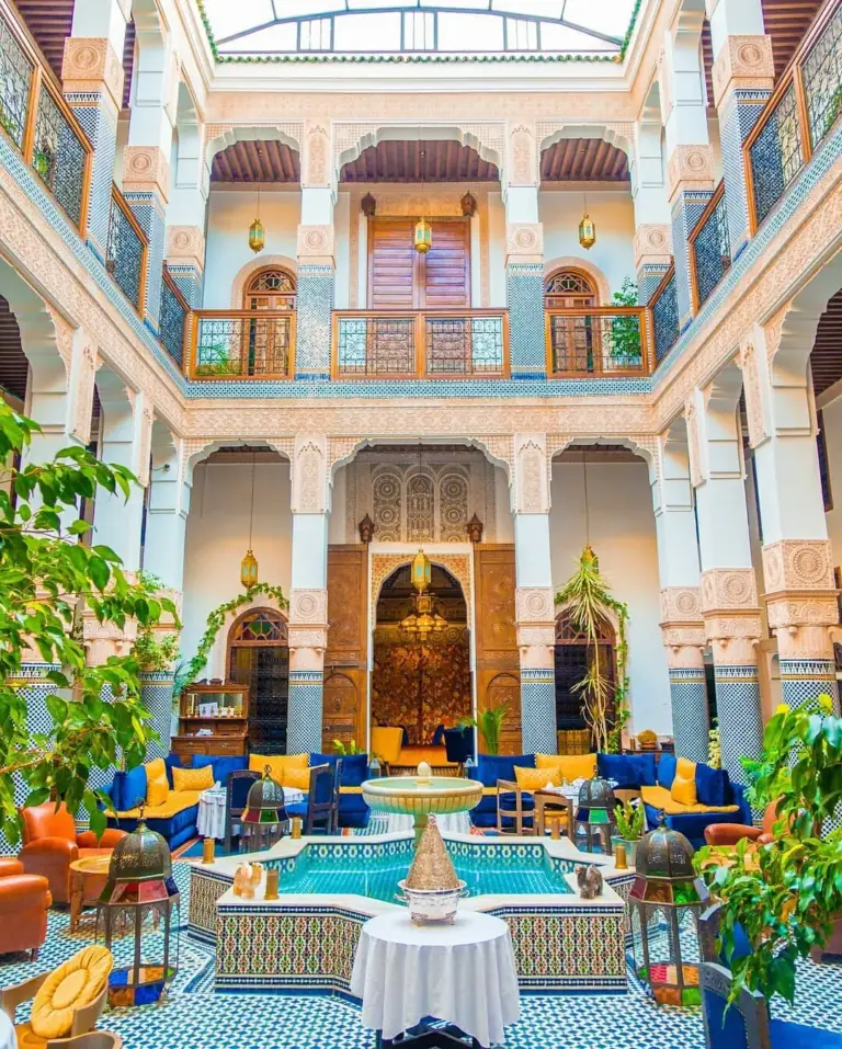 Courtyard of a traditional riad in Marrakech