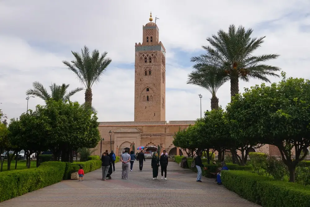 Koutoubia Mosque in Marrakech at the edge of the medina