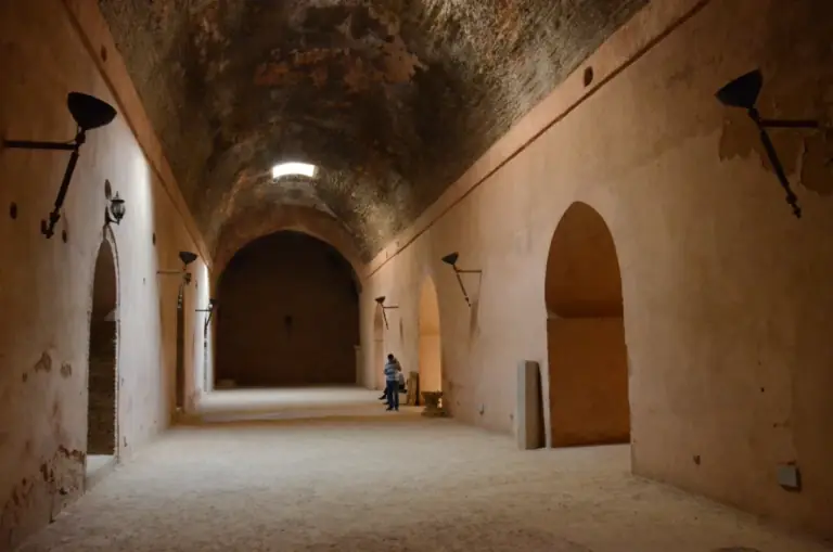 Long arched halls of the royal granary and stables at Heri es Souani in Meknes