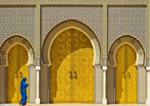 Golden doors of the Royal Palace in Fes, Morocco