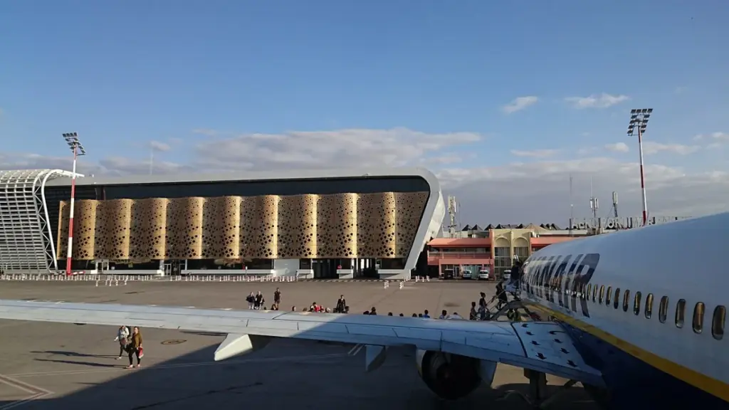 The modern terminal of Marrakech Menara Airport, where direct flights to Marrakech arrive